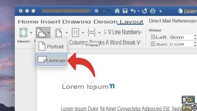 How to switch a Word document to landscape mode?