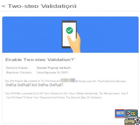 Google (Gmail): how to activate double authentication