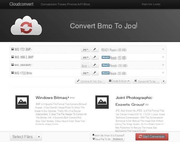 How to convert BMP files to JPG