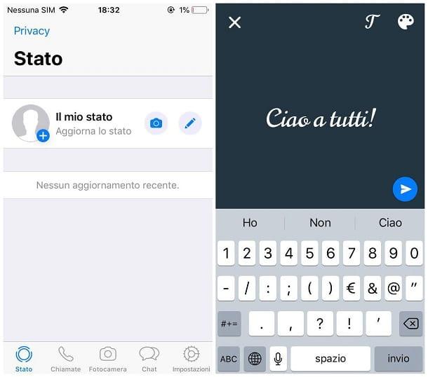 How to change the status on WhatsApp