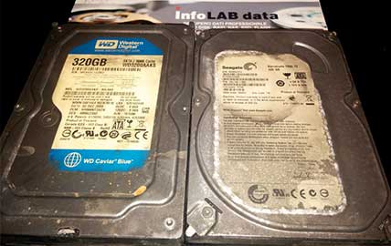 Data recovery from a burnt hard drive