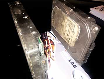 Data recovery from a burnt hard drive
