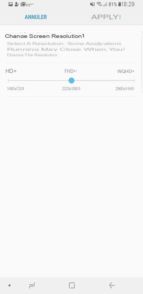 Galaxy S9: how to increase the definition of the screen