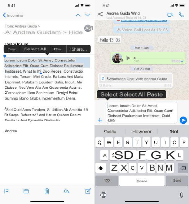 Comment transférer un e-mail sur WhatsApp